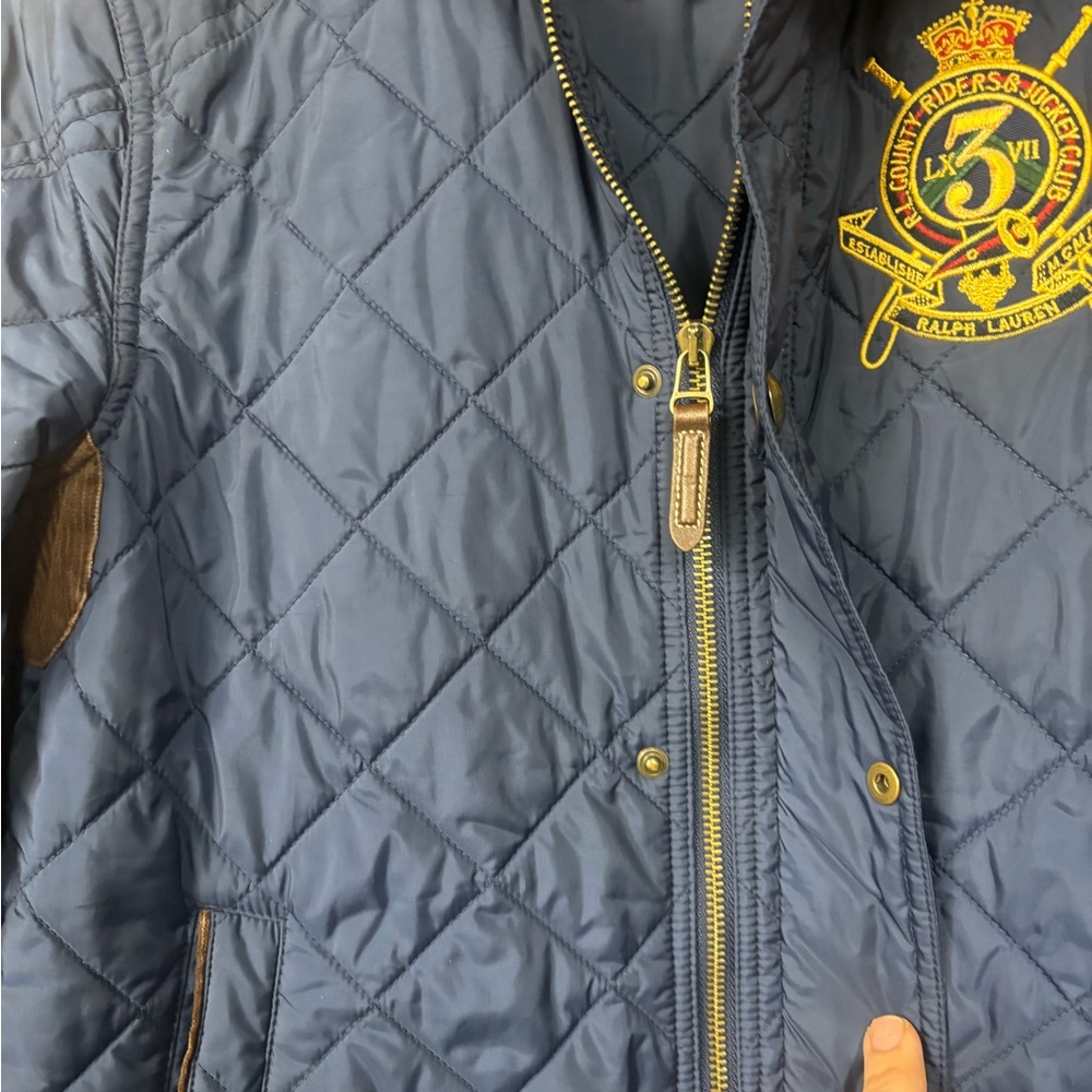 Ralph Lauren Blue Quilted Jacket with Crest - Picture 2 of 11